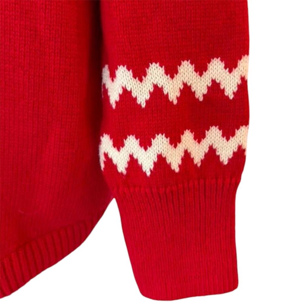 T by Talbots Red White Snowflake Knit Turtleneck Holiday Winter Sweater 1X NWT - Picture 7 of 12